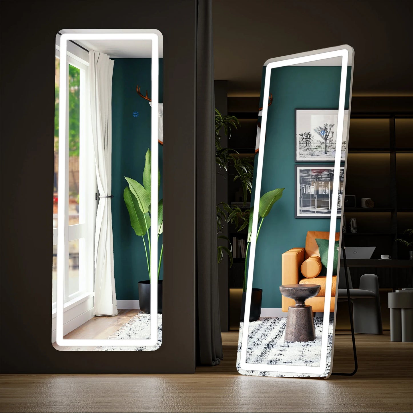 JHK Full Length Mirror with Aluminum Alloy Frame Living Room