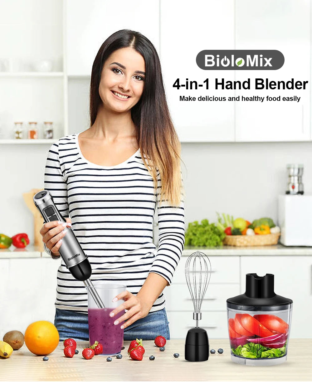 Biolomix 4 In 1 1200W Immersion Hand Blender With Chopper
