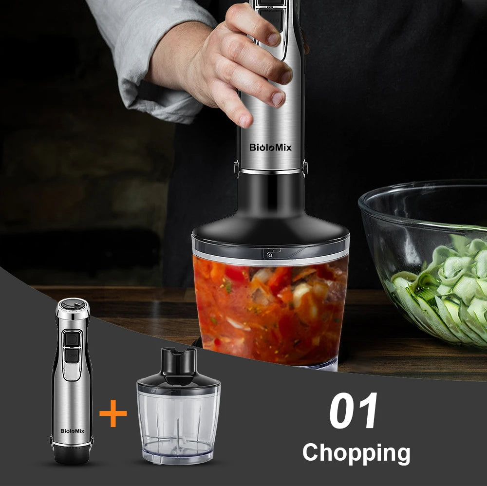 Biolomix 4 In 1 1200W Immersion Hand Blender With Chopper
