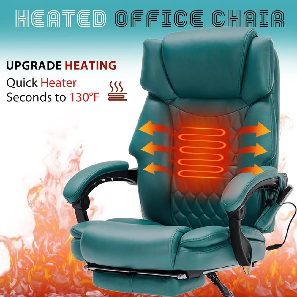 Guangbai Massage Office Chair With Foot Rest Vibration Heat Recline