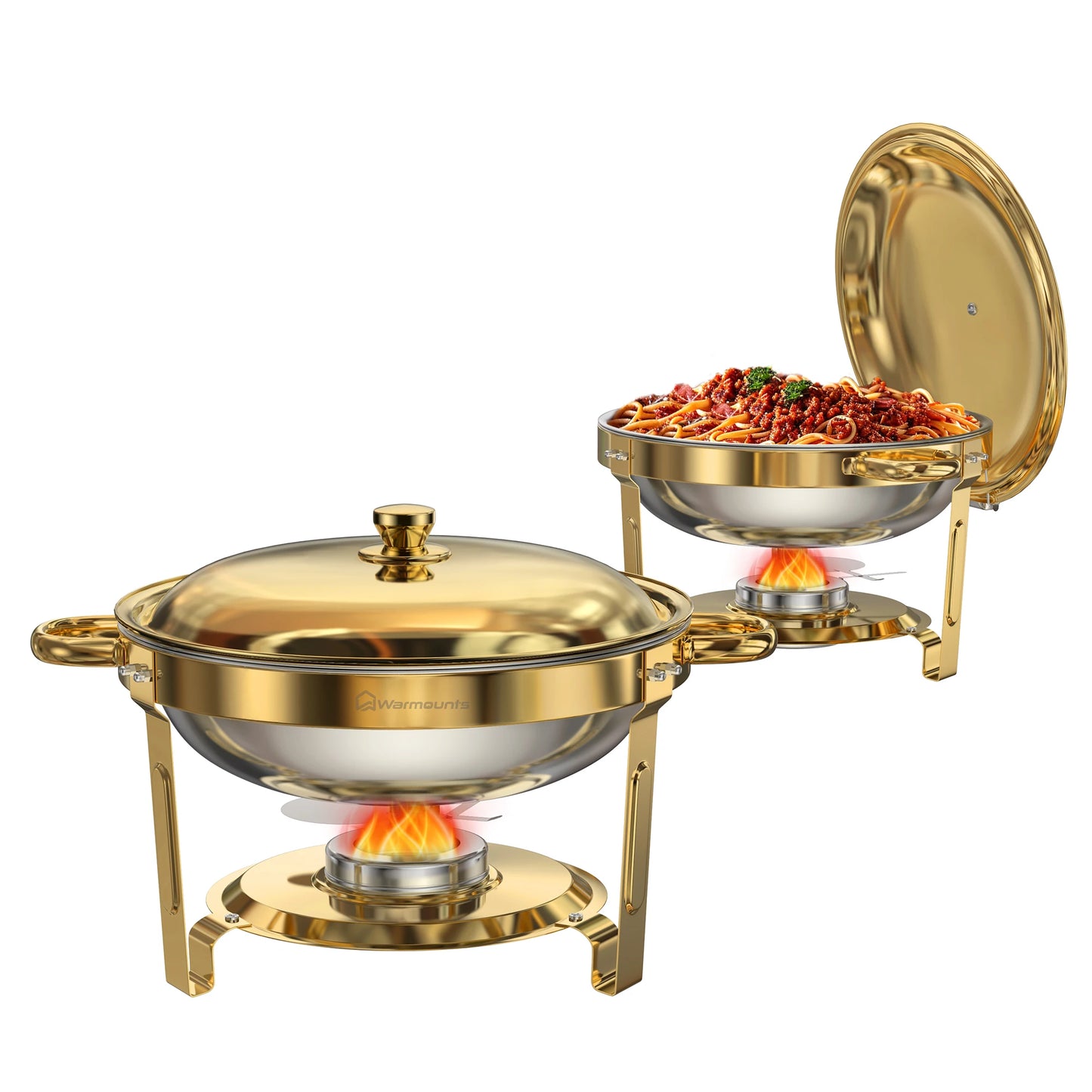 Round Chafing Dishes for Buffet 5 Qt,High Grade Chafing Dish Buffet Set Food Warmers for Parties,Buffet,Wedding, Birthday