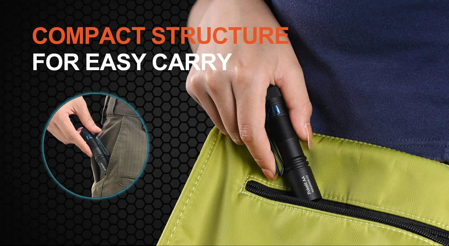 ACEBEAM Pokelit AA EDC Flashlight 1000 Lumens High CRI90 USB-C Rechargeable IP68 Small Pocket LED Flashlight for Everyday Carry