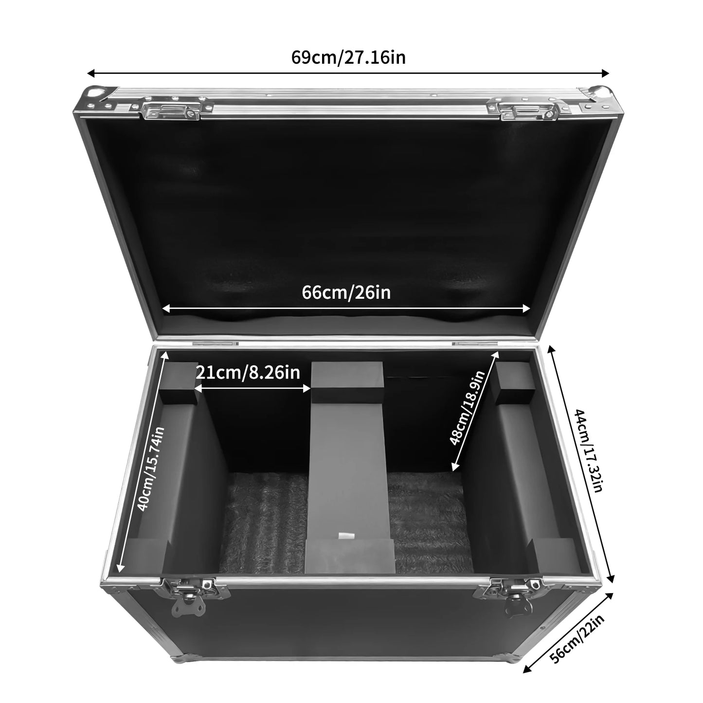 U'King Flight Case Shockproof Flycase With Wheel Gator Cases For  230W Beam Moving Head Light Stage Lights 69x40x56cm