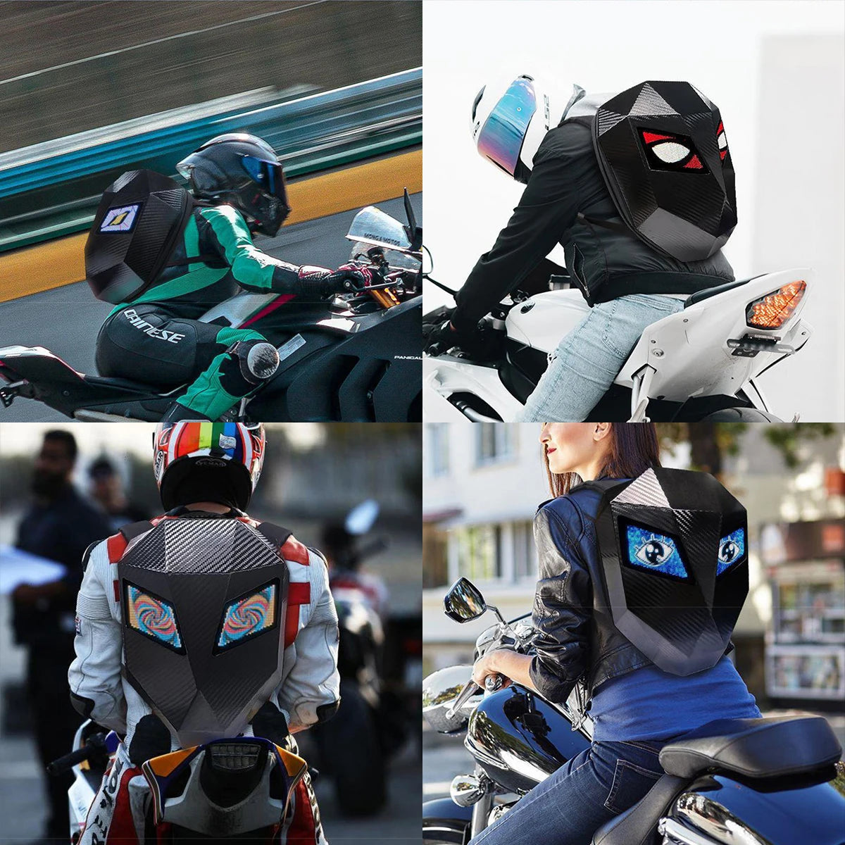 Hign-Concerned LED Screen Motorcycle Backpack for Helmets