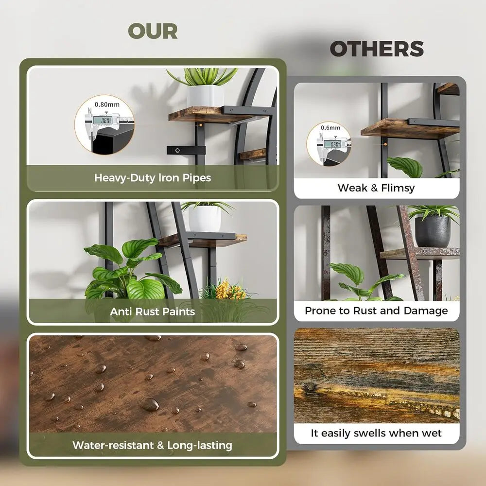 IRONCK Indoor Plant Stand with Grow Light 2 Set - 62" Tall Corner Shelf, 7 Tier S-Shape Plant Display Shelves  for Home & Office