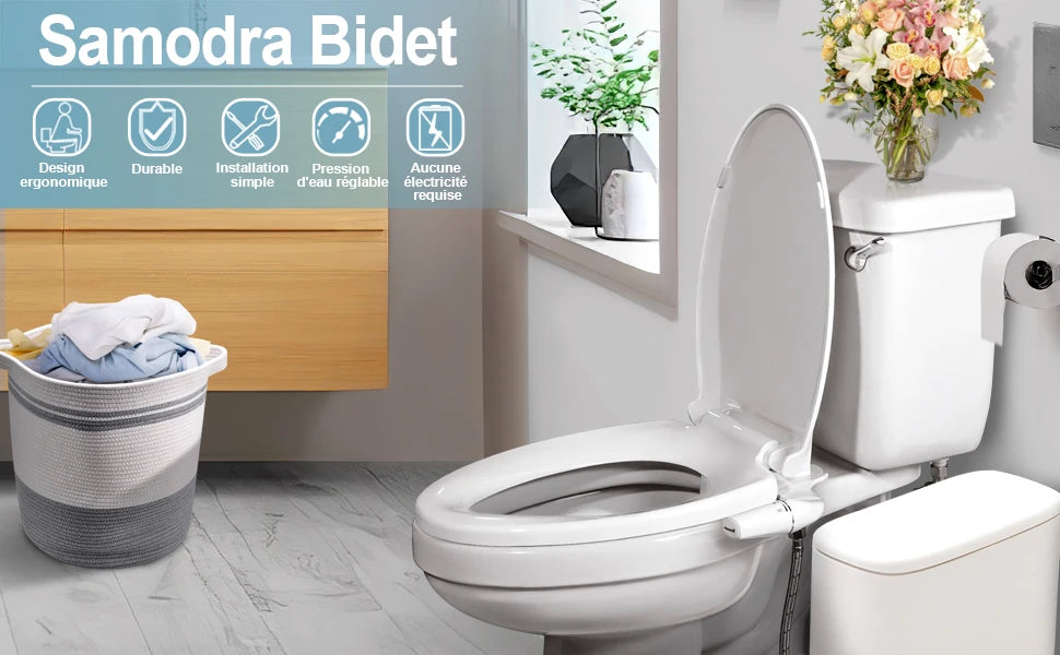 Samodra Right Left Hand Bidet Sprayer Dual Nozzle Hygienic Shower