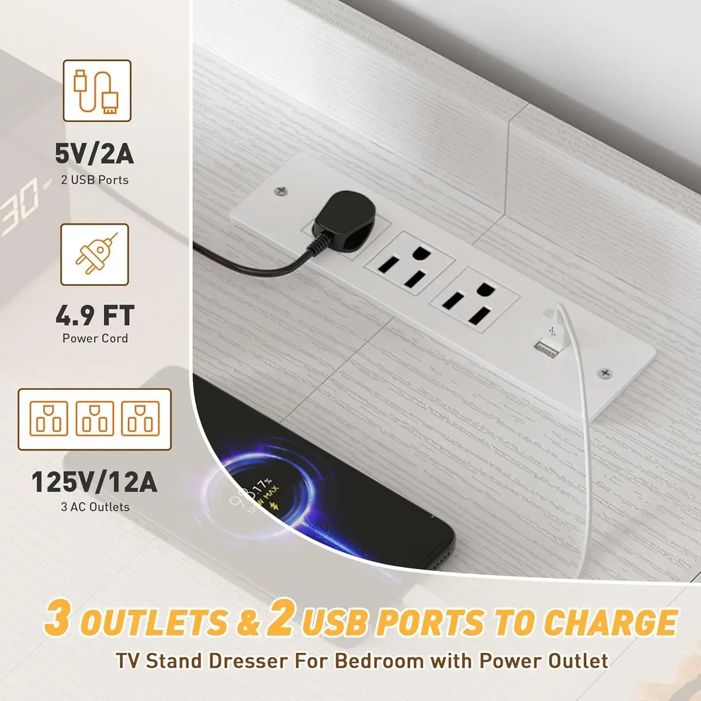 XMSJHign-concerned Dresser With 11 Drawers LED Lights