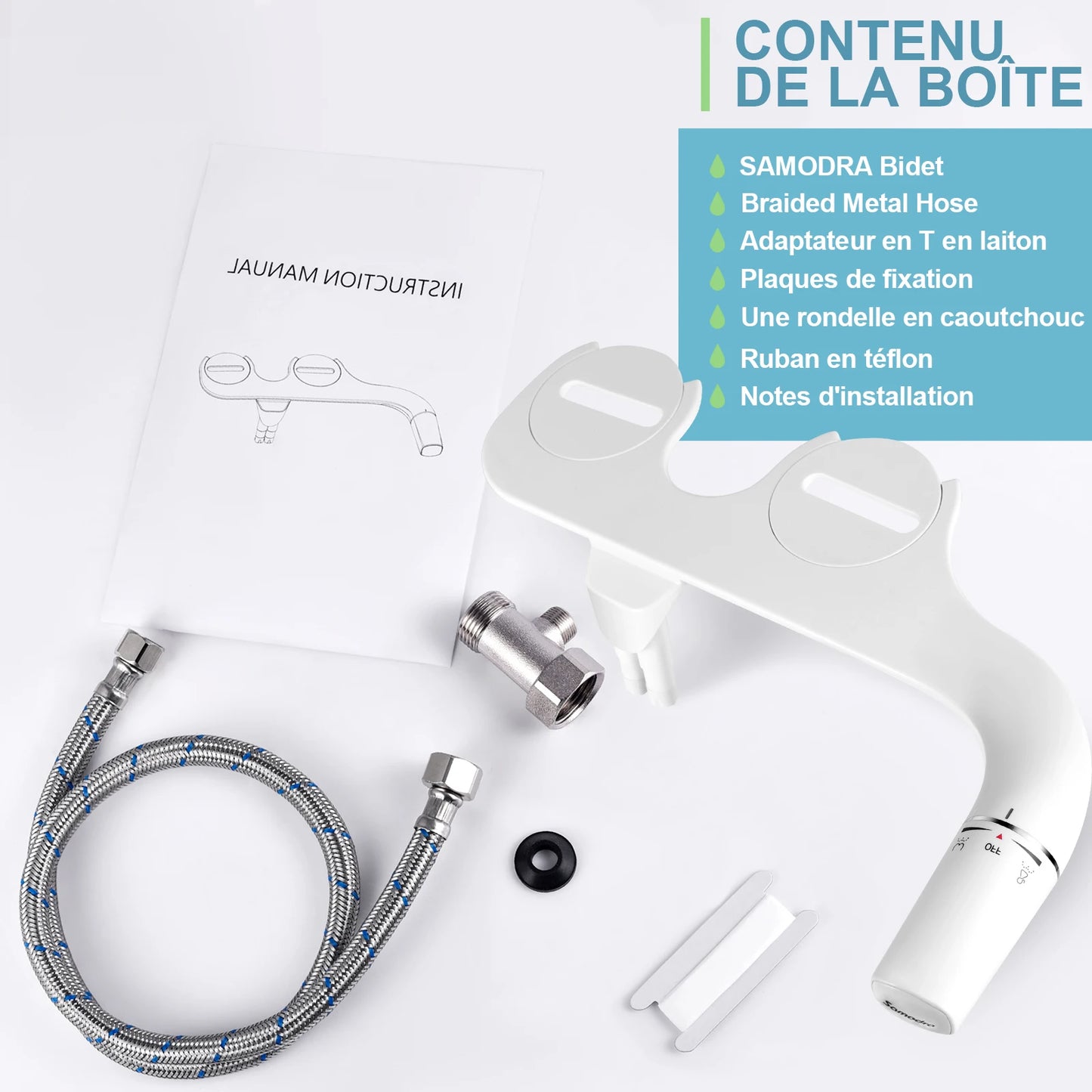 Samodra Right Left Hand Bidet Sprayer Dual Nozzle Hygienic Shower