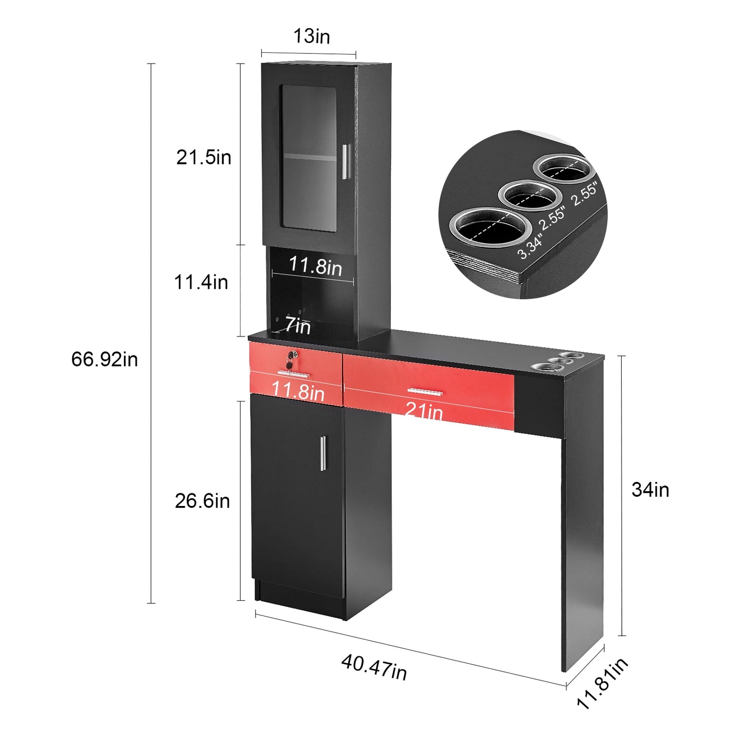 SucceBuy Salon Organizer Wall Hanging Unit With 3 Holders
