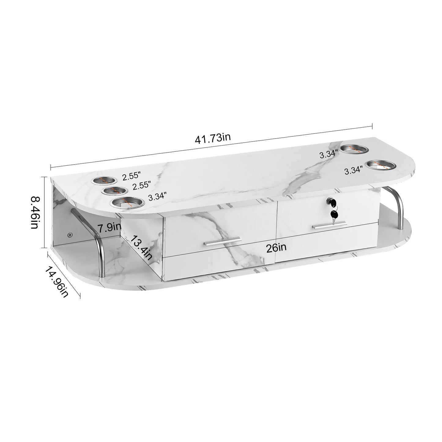 SucceBuy Salon Organizer Wall Hanging Unit With 3 Holders