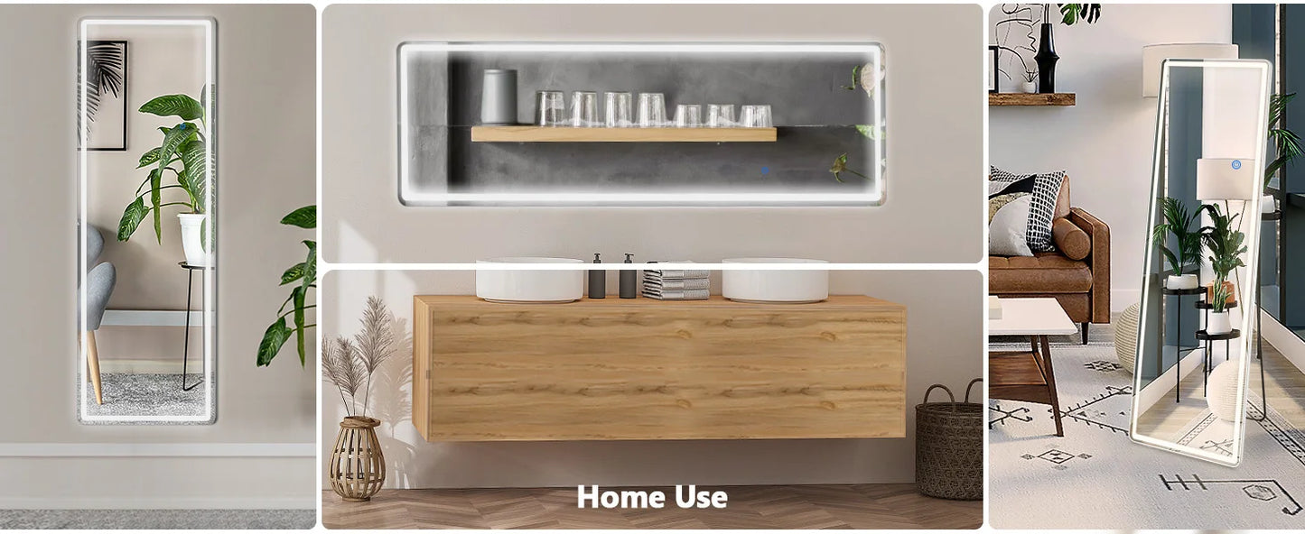 JHK Full Length Mirror with Aluminum Alloy Frame Living Room