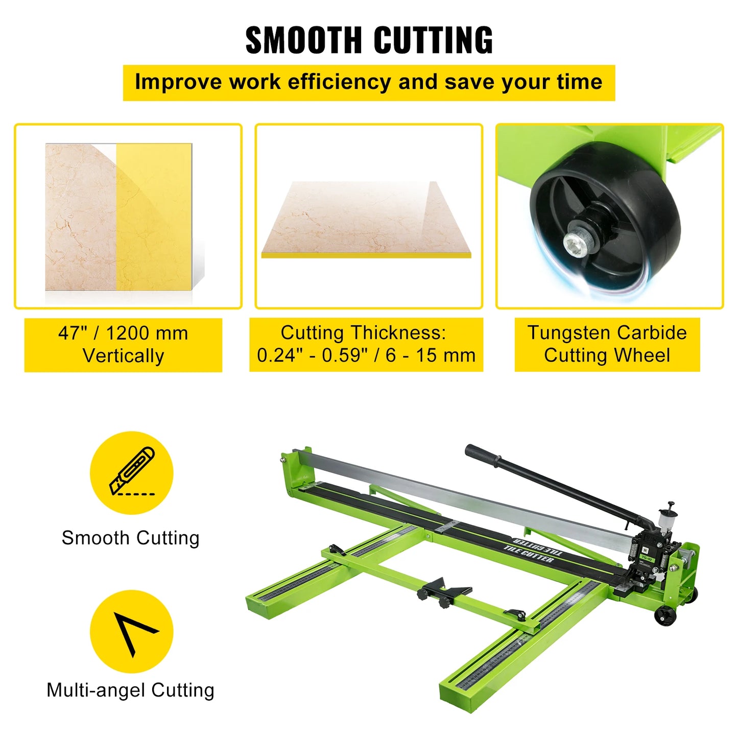 SucceBuy Manual Tile Cutter Infrared Laser Positioning Floor Cutter Push Knife Professional Hand Tool for Cutting Porcelain
