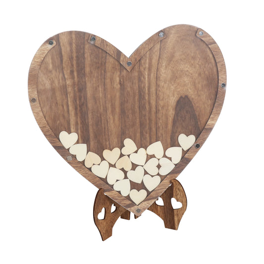 Wedding Guest Book Wooden 88Pcs Heart Shaped Bracket Set