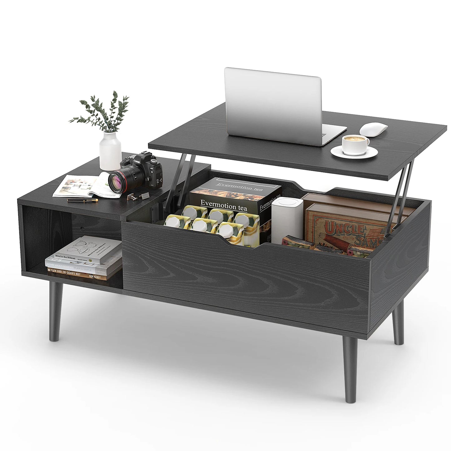 JHK Lift Top Coffee Table With Storage Adjustable Mechanism