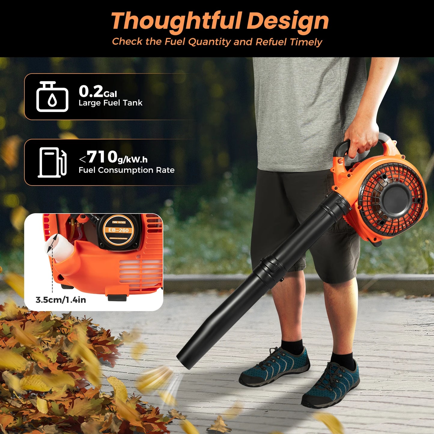 Hign-concerned Gas Leaf Blower 25cc 2 Stroke Commercial Handheld