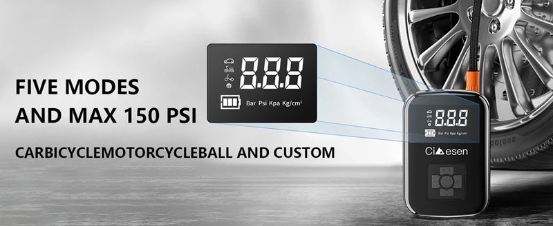 1pc Car Wireless Air Pump 150PSI Portable Electric Tire Inflation For Car Bicycle Motorcycle Air Compressor Inflator US Shipping