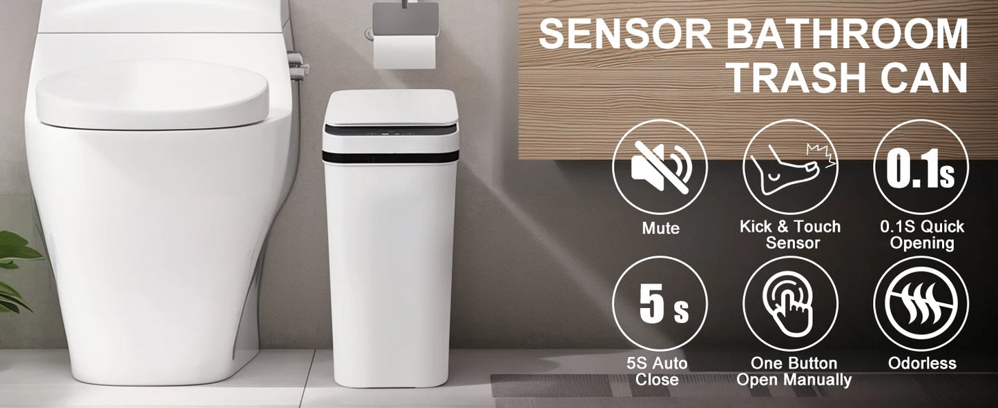 CN Guangdong 2-Pack Touchless Motion Sensor Trash Cans With Lid