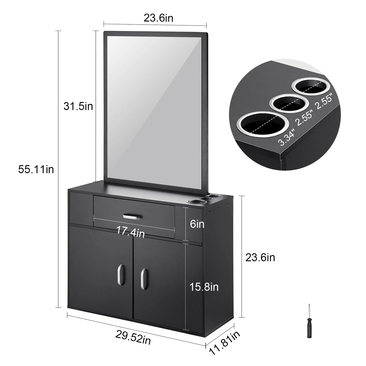 SucceBuy Salon Organizer Wall Hanging Unit With 3 Holders