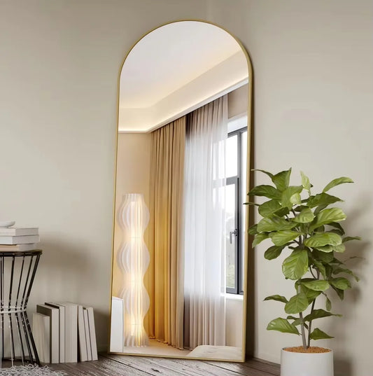 BEAUTYPEAK Arched Full Length Mirror for Floor or Wall