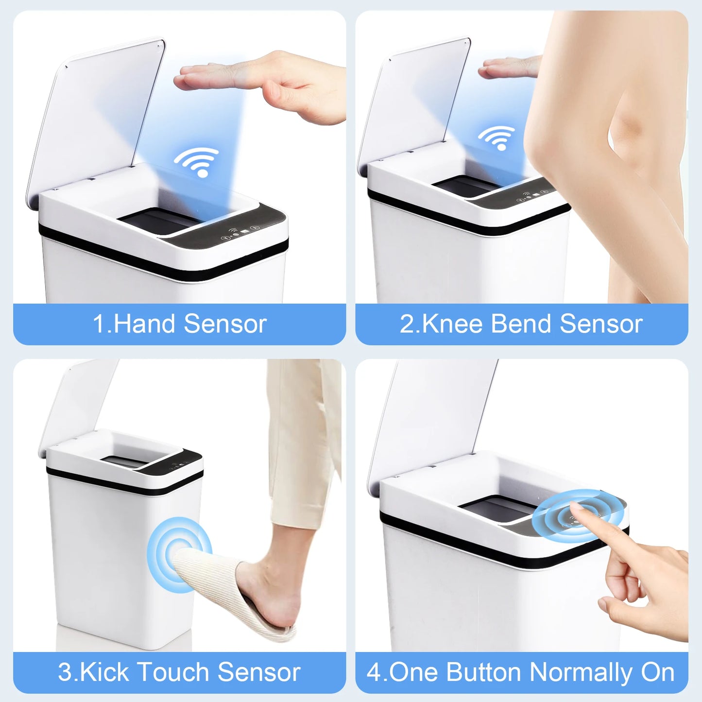 CN Guangdong 2-Pack Touchless Motion Sensor Trash Cans With Lid