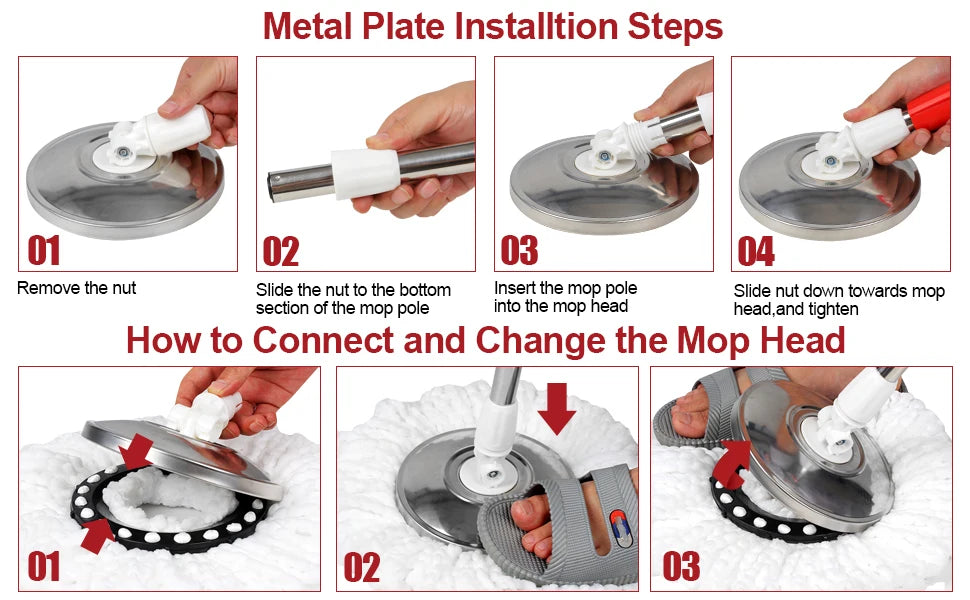 Zhejiang Spin Mop Bucket Set With Microfiber Heads For Floors