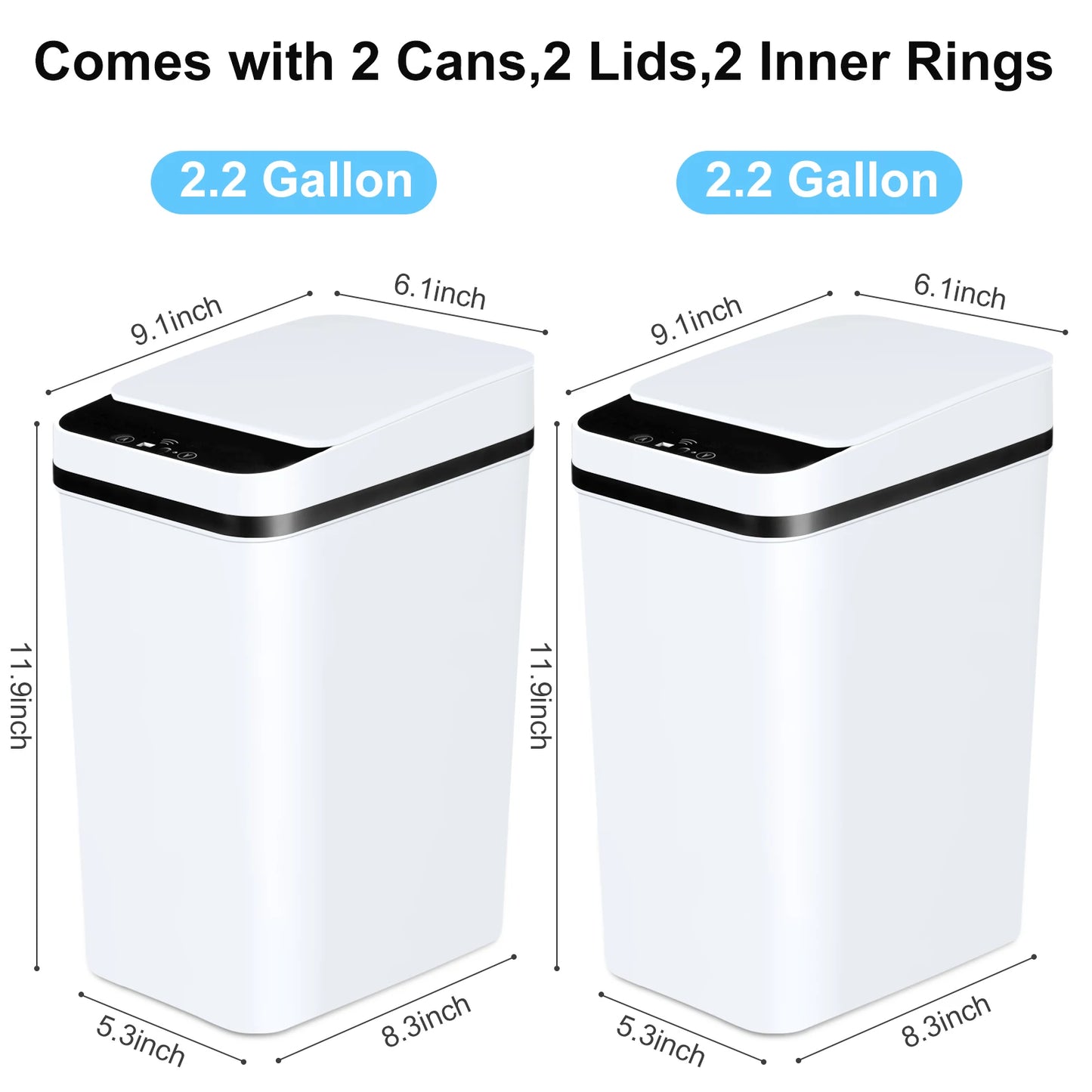 CN Guangdong 2-Pack Touchless Motion Sensor Trash Cans With Lid