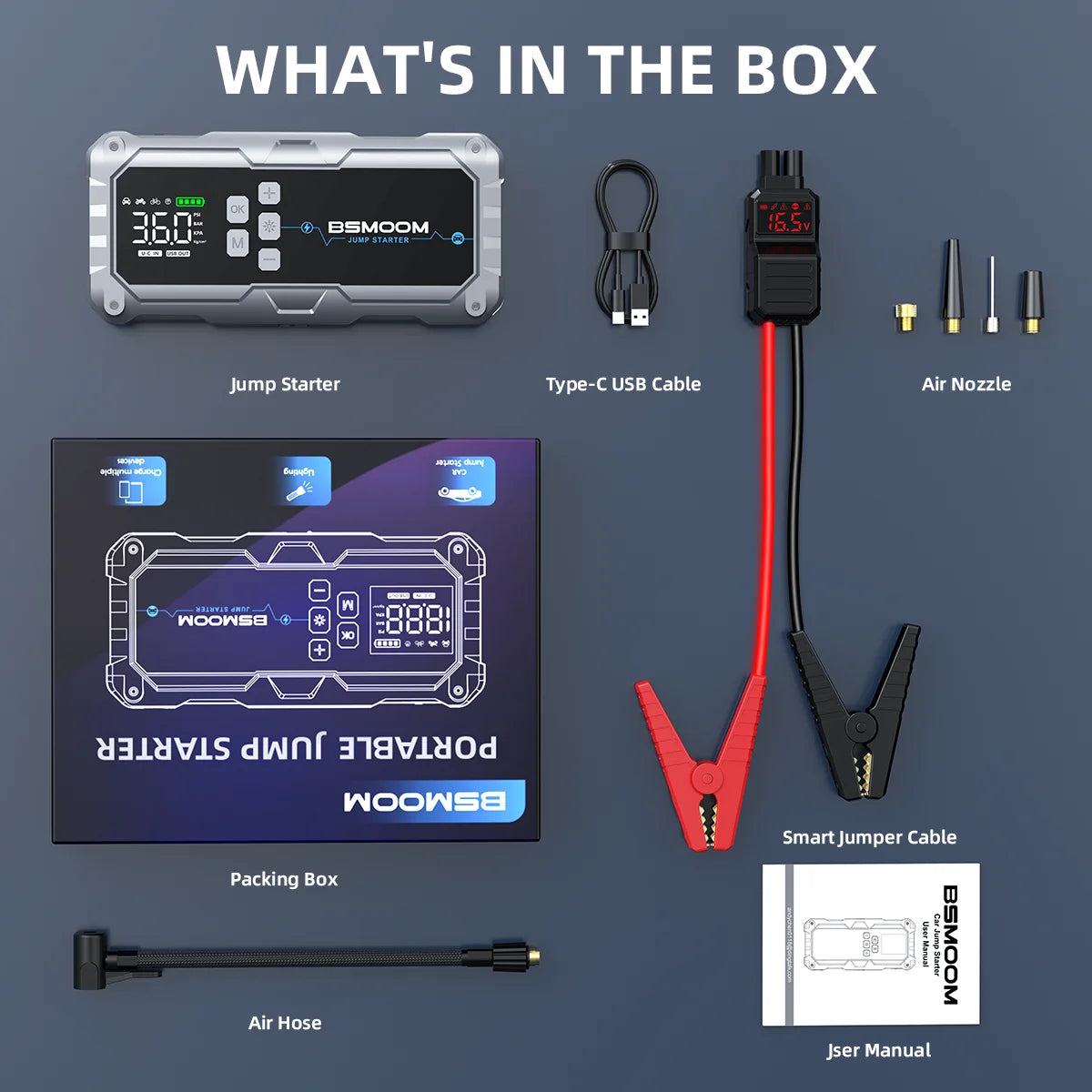 150PSI Air Pump Car Battery Emergency Boosters 7000A Car Jump Starter Power Bank Portable Starting Device Car Starter New