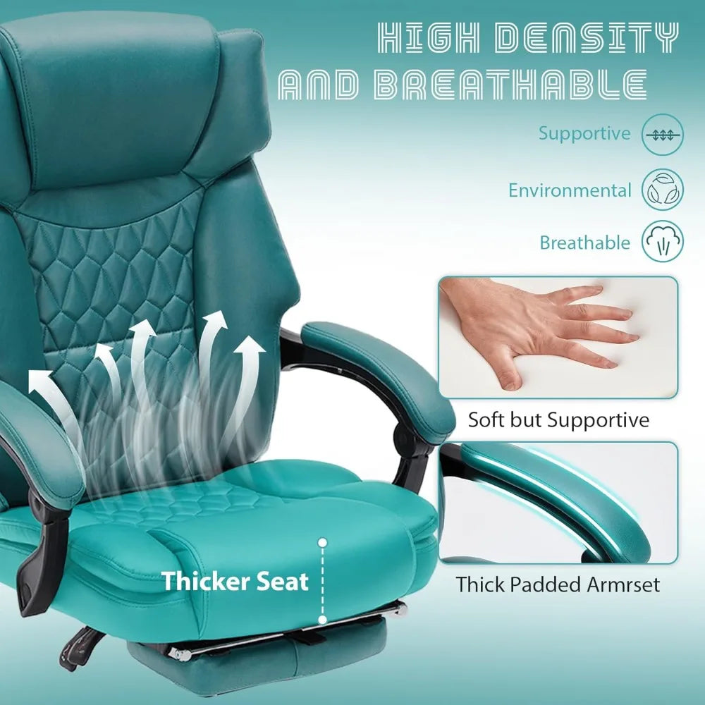 Guangbai Massage Office Chair With Foot Rest Vibration Heat Recline