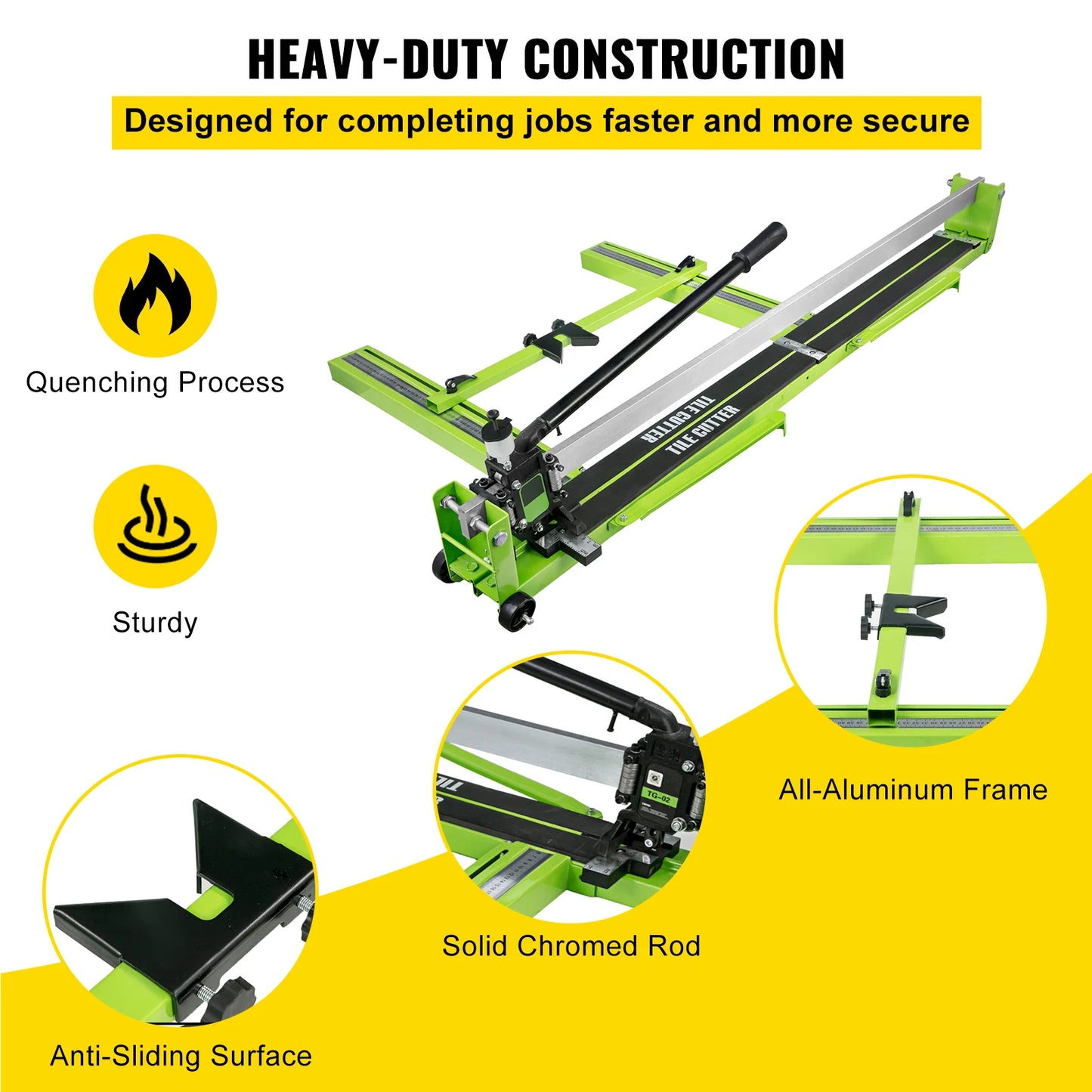 SucceBuy Manual Tile Cutter Infrared Laser Positioning Floor Cutter Push Knife Professional Hand Tool for Cutting Porcelain