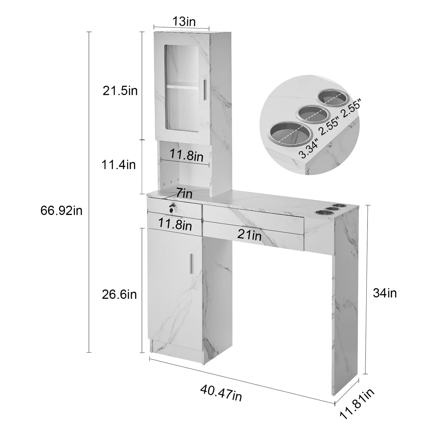 SucceBuy Salon Organizer Wall Hanging Unit With 3 Holders
