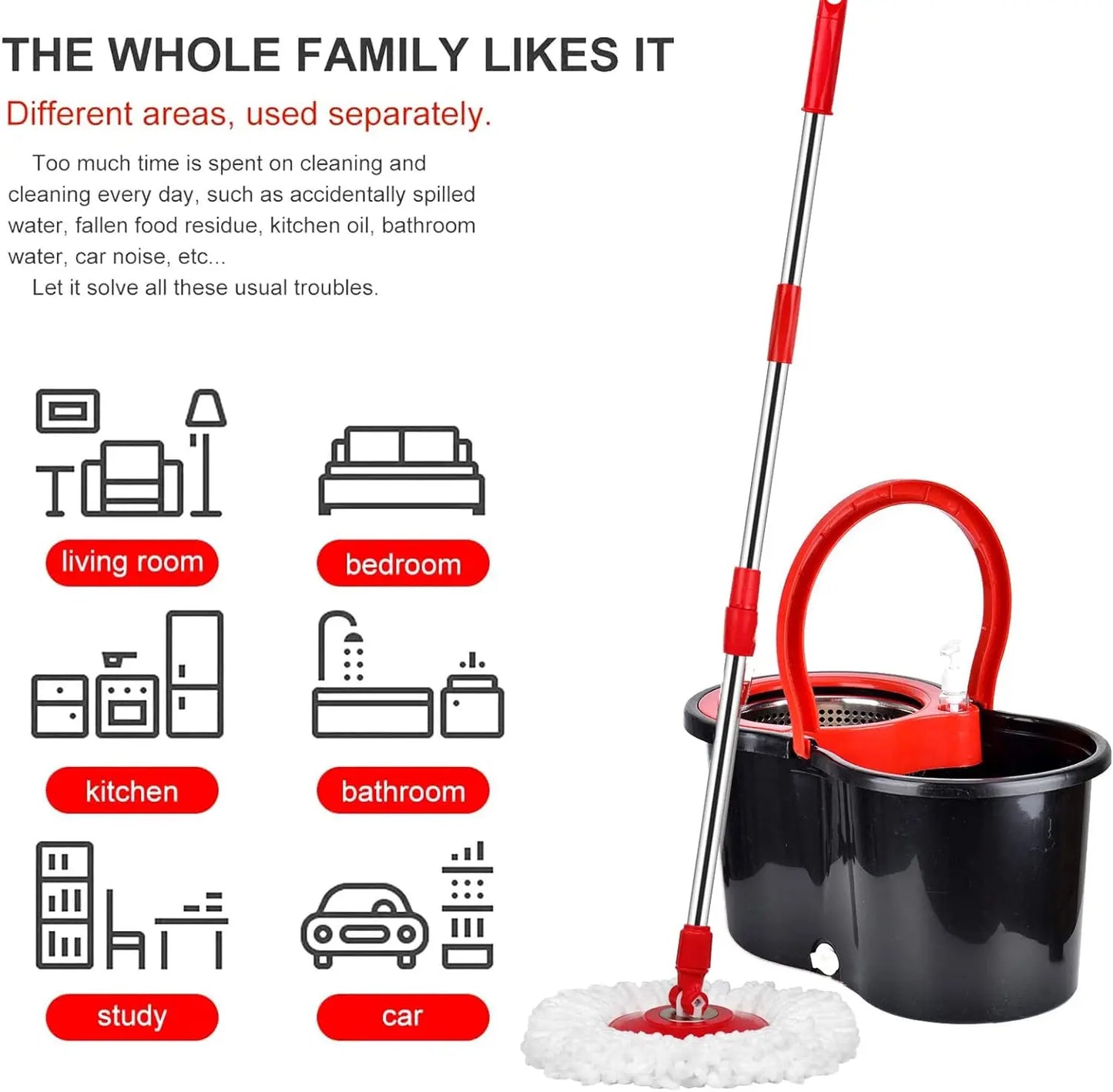 Zhejiang Spin Mop Bucket Set With Microfiber Heads For Floors