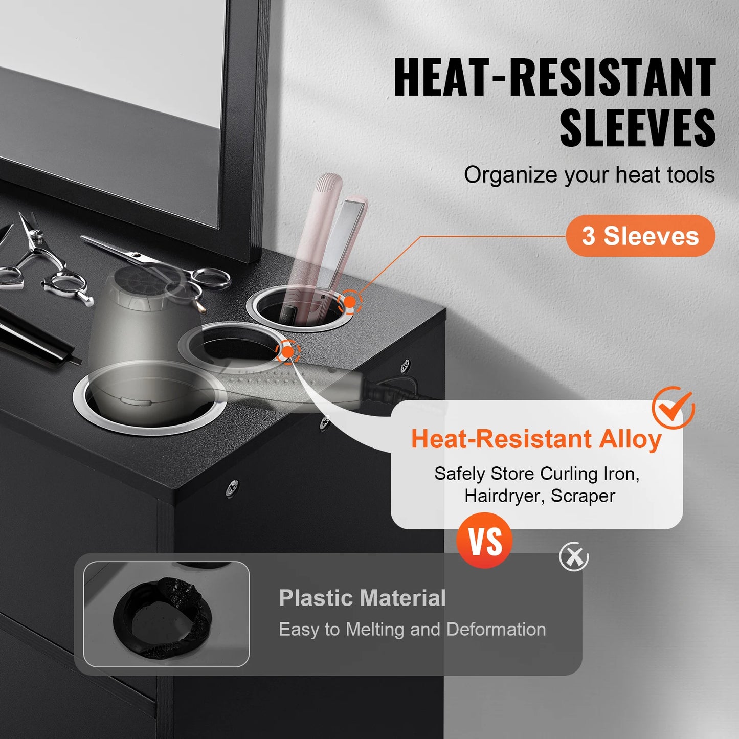 SucceBuy Salon Organizer Wall Hanging Unit With 3 Holders