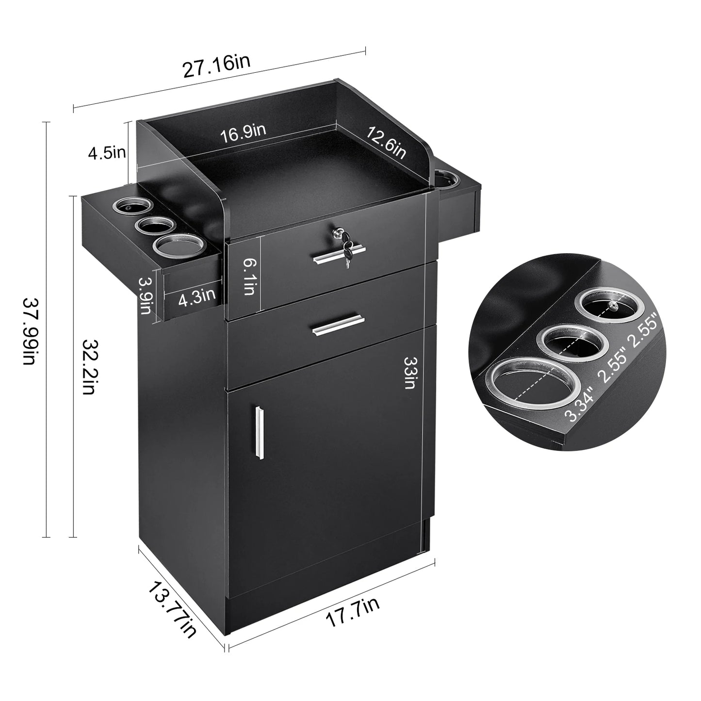 SucceBuy Salon Organizer Wall Hanging Unit With 3 Holders