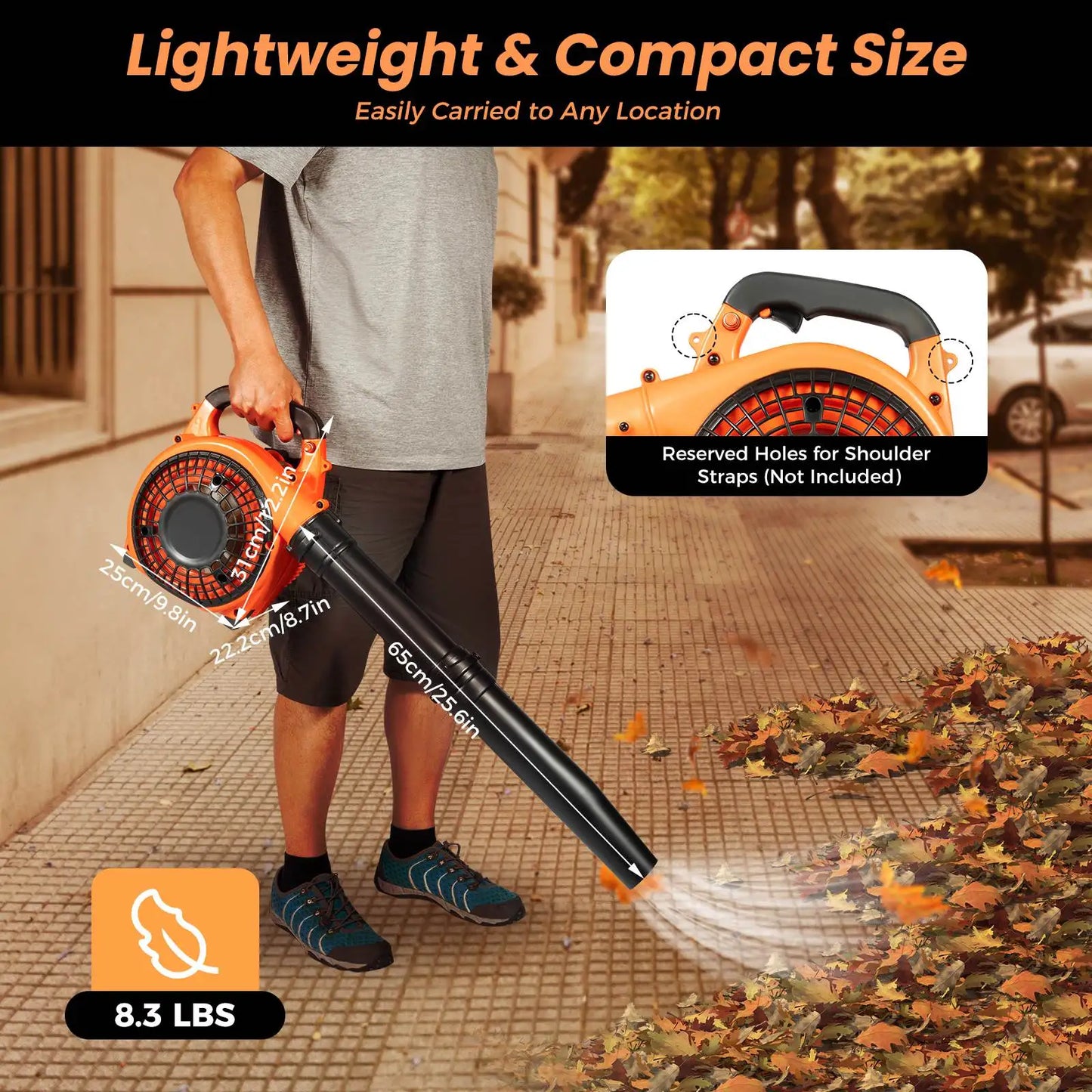 Hign-concerned Gas Leaf Blower 25cc 2 Stroke Commercial Handheld