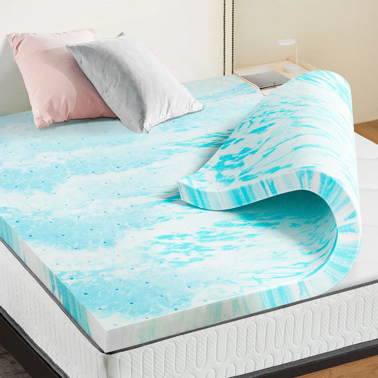 JHK Gel Memory Foam Mattress Topper Soft Breathable Cooling Bed