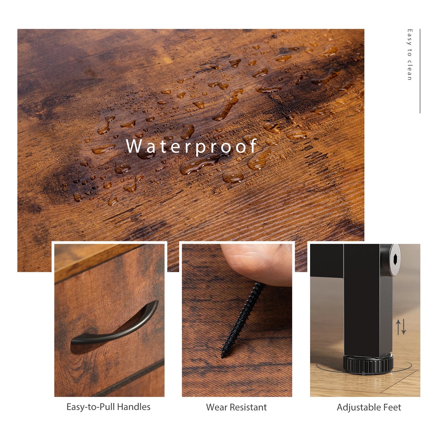 JHK Bedside Table With 10 Fabric Drawers Steel Frame Cabinet