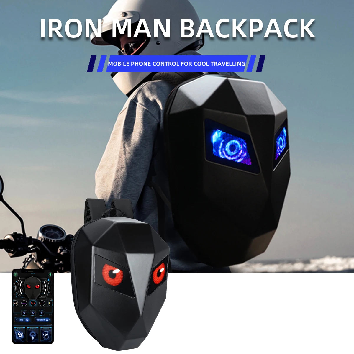 Hign-Concerned LED Screen Motorcycle Backpack for Helmets