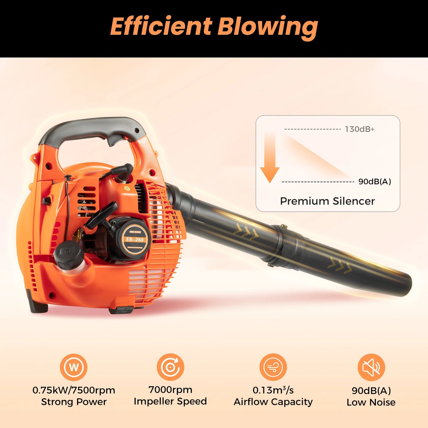 Hign-concerned Gas Leaf Blower 25cc 2 Stroke Commercial Handheld