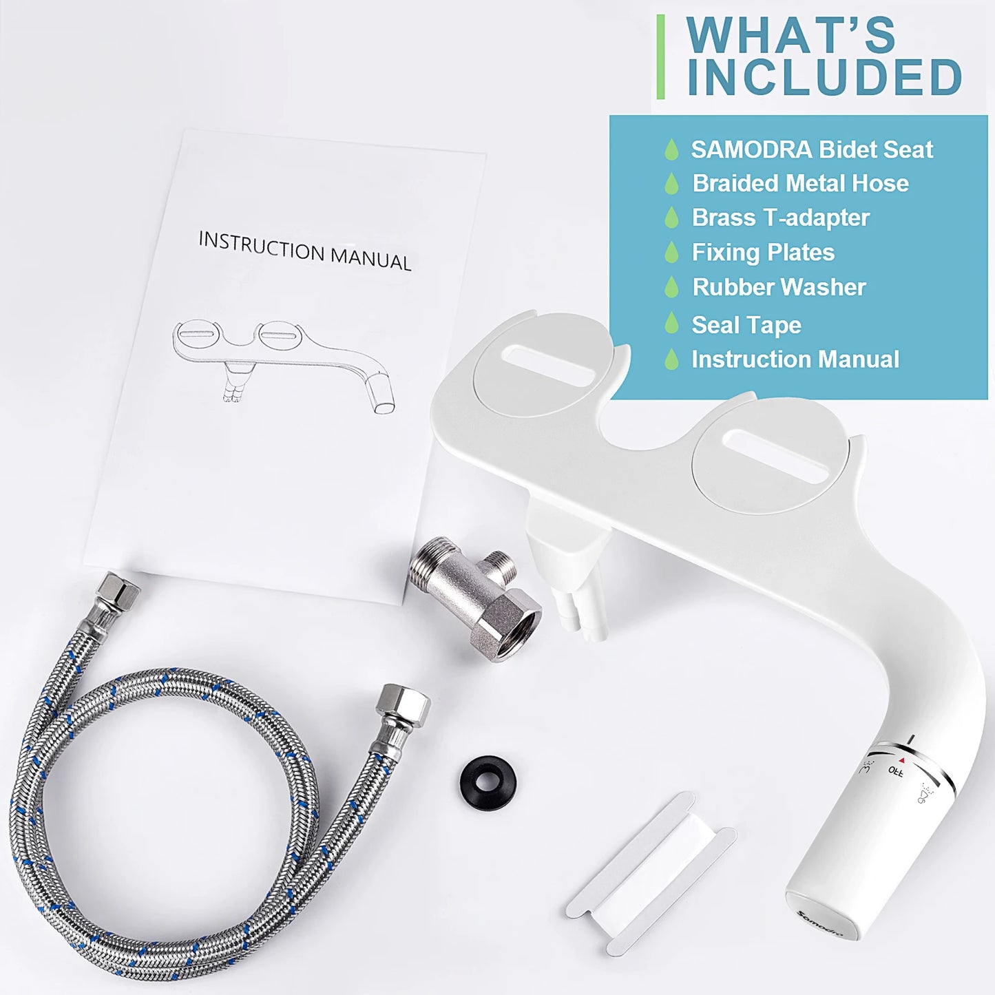 Samodra Right Left Hand Bidet Sprayer Dual Nozzle Hygienic Shower