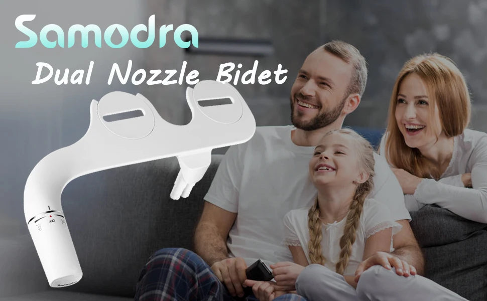 Samodra Right Left Hand Bidet Sprayer Dual Nozzle Hygienic Shower
