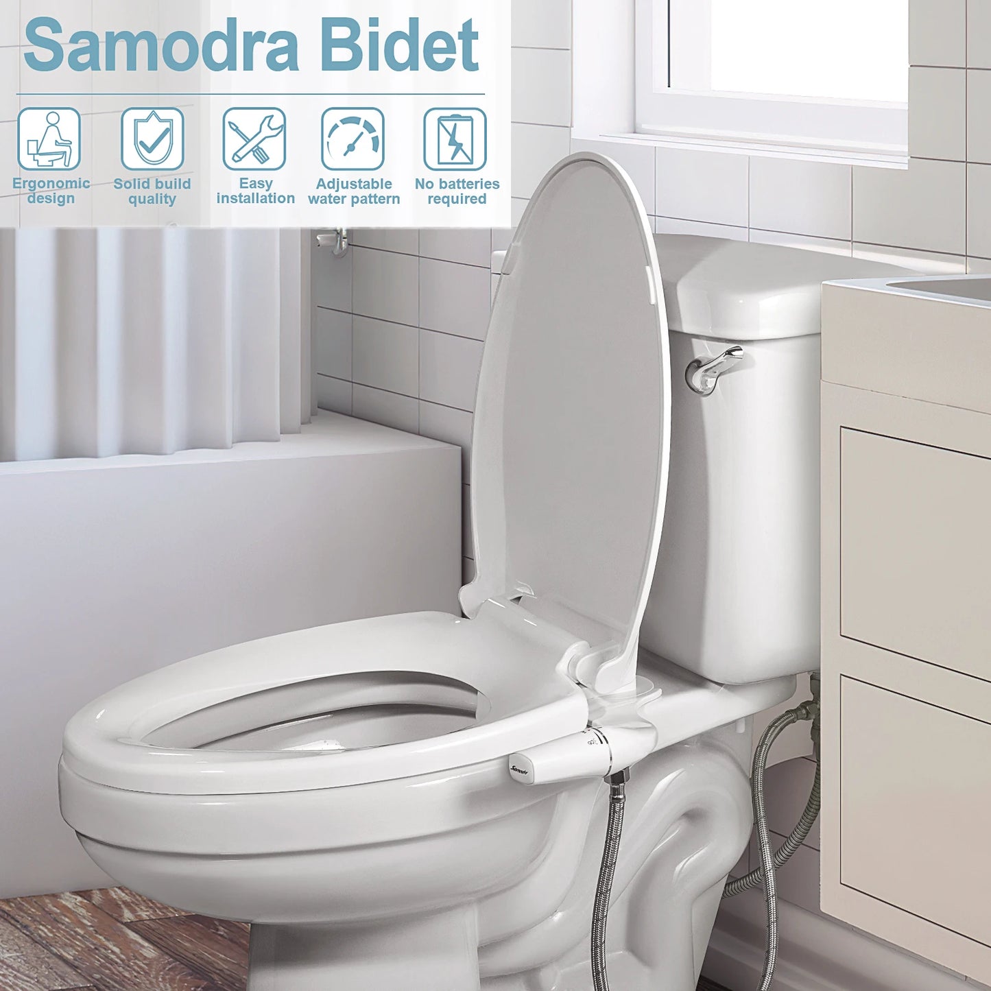 Samodra Right Left Hand Bidet Sprayer Dual Nozzle Hygienic Shower