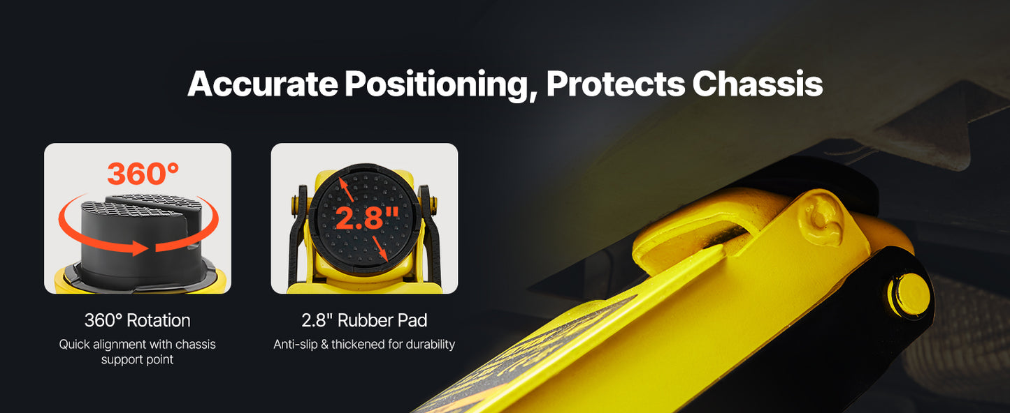 SucceBuy 2.5T Floor Hydraulic Jack Pneumatic Low Profile Floor Jack Heavy-Duty Steel Floor Jacks with Single Piston Lift Pump