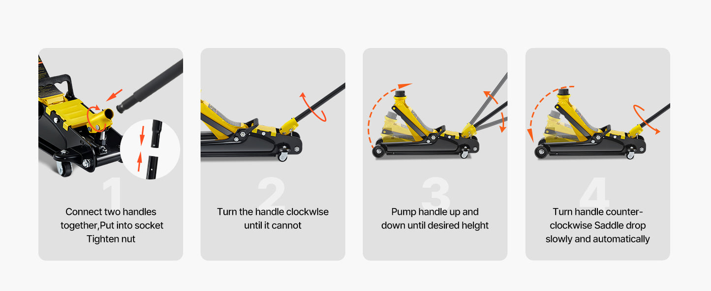 SucceBuy 2.5T Floor Hydraulic Jack Pneumatic Low Profile Floor Jack Heavy-Duty Steel Floor Jacks with Single Piston Lift Pump