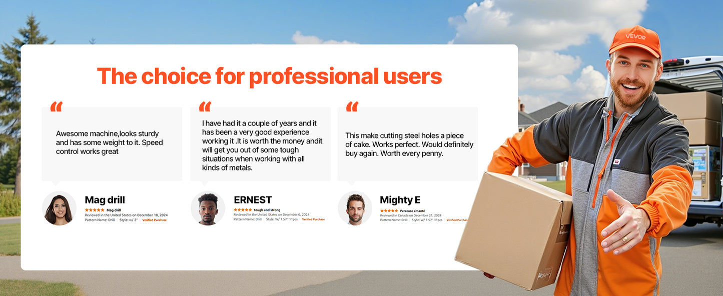 SucceBuy 11PCs Magnetic Drill Motor 1.6 in 1450W Boring Diameter 850RPM Speed 2810 lbf Portable Electric Mag Drill Press